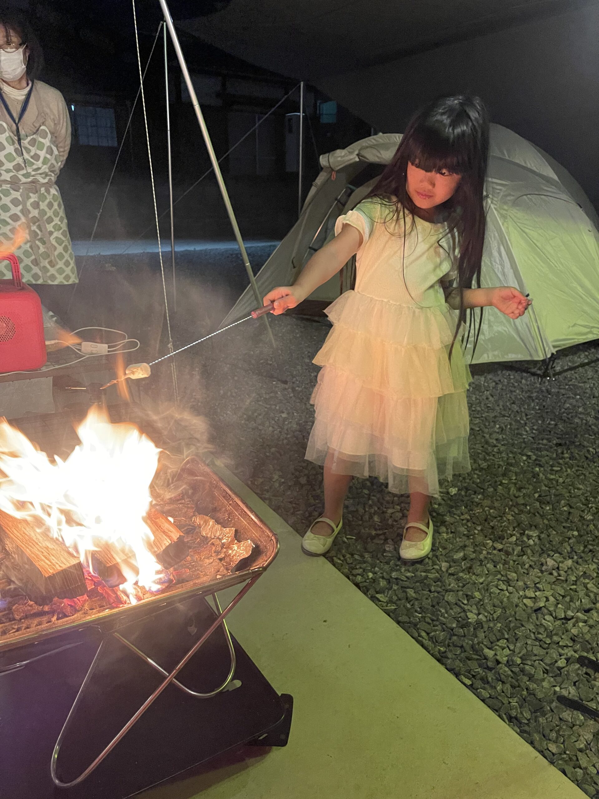 マシュマロを焼く様子