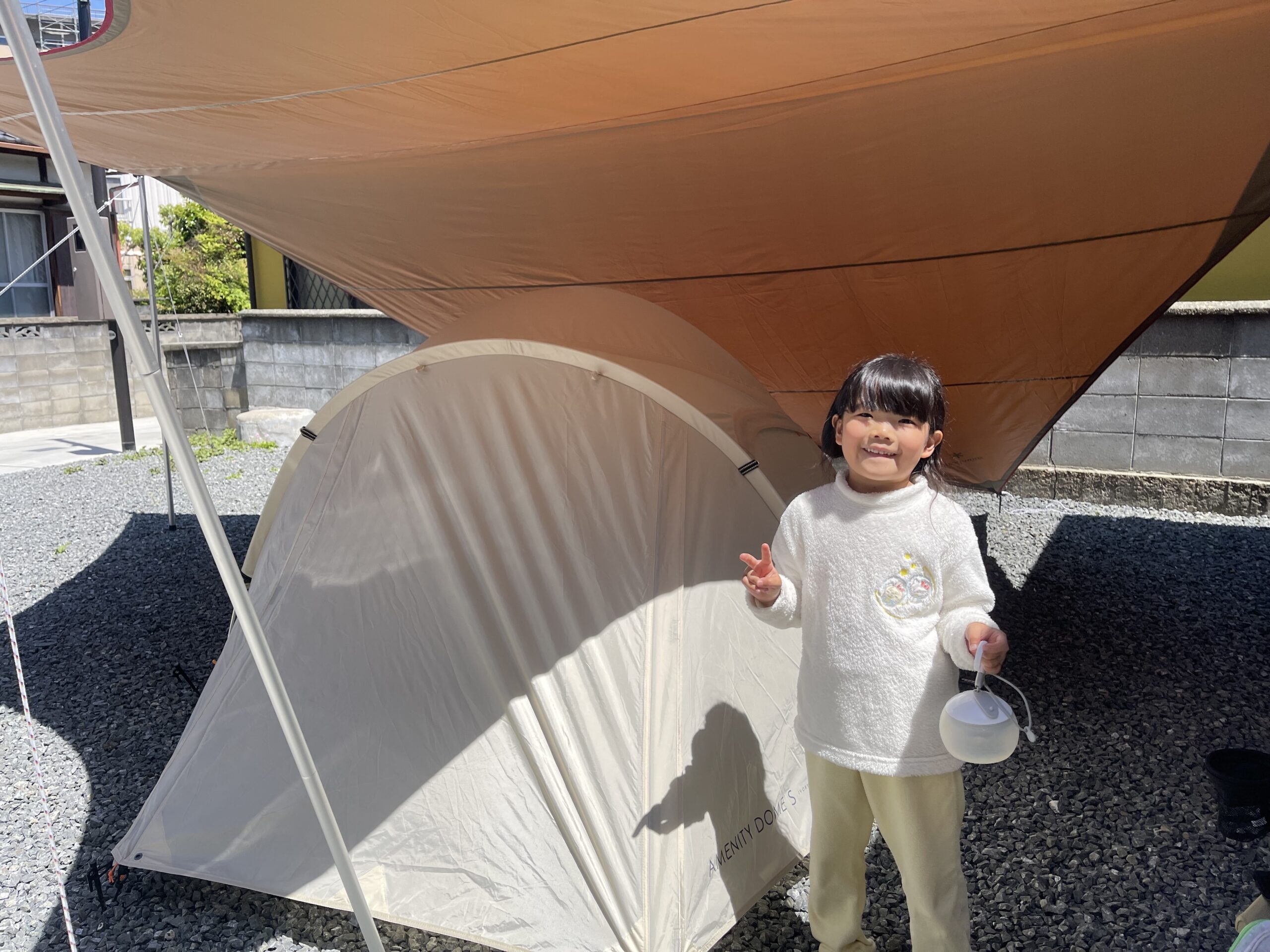 子どもと庭キャンプで過ごす夜